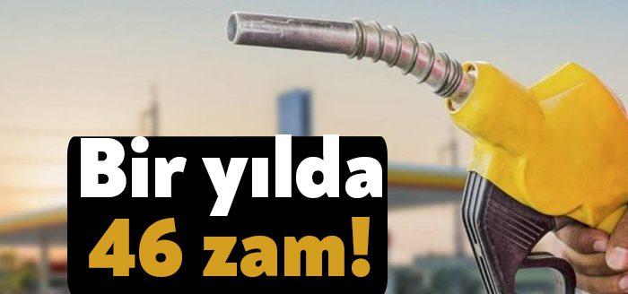 Akaryakıta 1 yılda 46 kez zam geldi. Geçen yıl ocakta