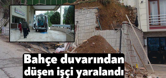 Kocaeli'de apartmanın bahçe duvarında yapılan çalışma esnasında bir işçi yaklaşık