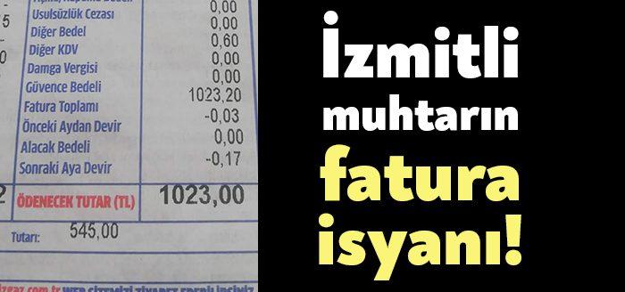  İzmit Kabaoğlu Muhtarı Ali Akbaş, 1000 TL üzerinde gelen doğalgaz