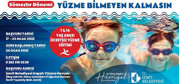 İzmit Belediyesi Spor işleri Müdürlüğü tarafından düzenlenen Yüzme Bilmeyen Projesi