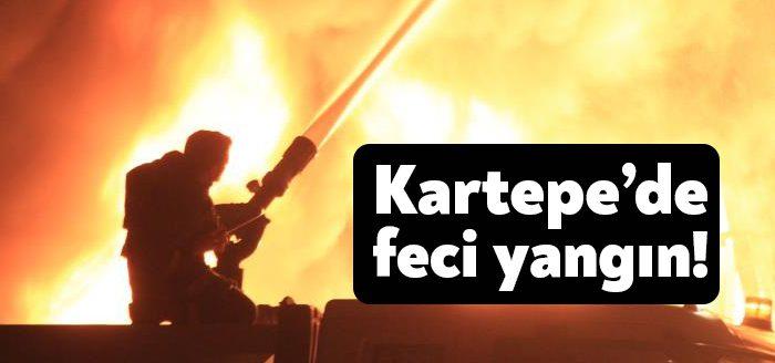 Kocaeli'nin Kartepe ilçesinde alevlere teslim olan plastik fabrikasında, yangın kontrol