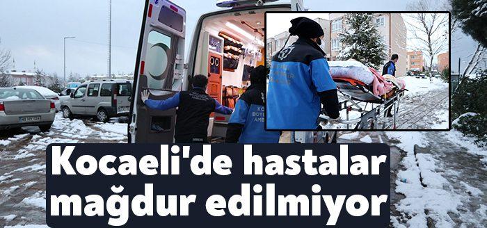 Kocaeli Büyükşehir’in hasta nakil ambulansları, zorlu kış şartlarına rağmen ihtiyaç