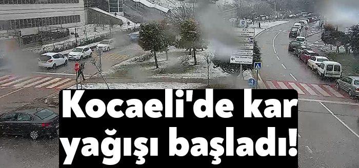 Meteoroloji'den yapılan uyarıların ardından Kocaeli'de kar yağışı başladı. Yağışın ilerleyen