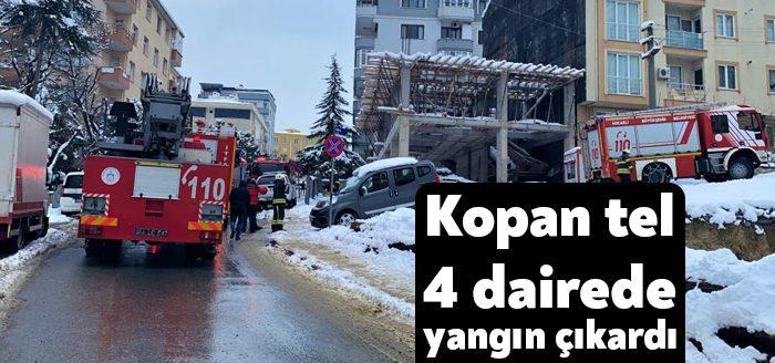 Kocaeli'nin Gebze ilçesinde mahalleye elektrik veren tellerden birisinin kopması, bir