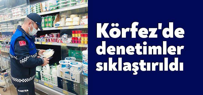 Körfez Belediyesi zabıta ekipleri marketlerde yürüttüğü denetimleri sıklaştırdı. Ekipler, fiyat