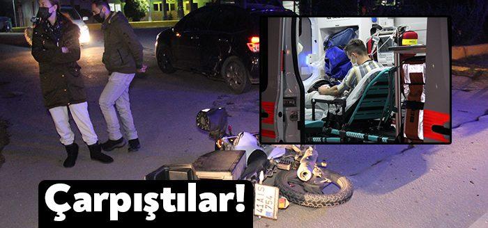 Kocaeli’nin Kartepe ilçesinde motosiklet ile otomobilin çarpışması neticesinde meydana gelen