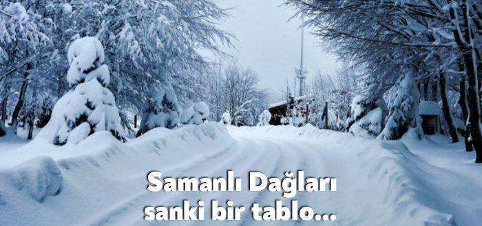Kar yağışının etkili olduğu Samanlı Dağlarında kar kalınlığı 50 santimetreye