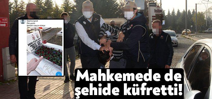 Kocaeli'de 4 şehit mezarına "PKK" yazan ve küfürler ederek sosyal