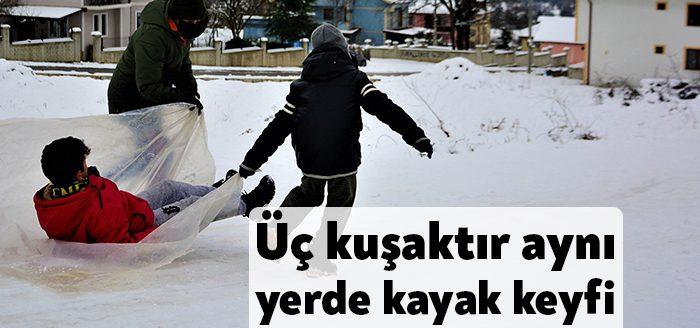 Kocaeli'nin Kartepe ilçesinde yaşayan çocuklar, yıllar önce dedelerinin kayak yaptığı