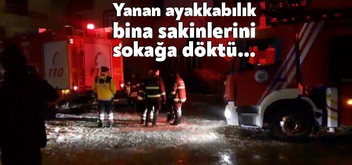Kocaeli’nin Darıca ilçesinde bir apartmanın içerisinde bulunan ayakkabılıkta çıkan yangın