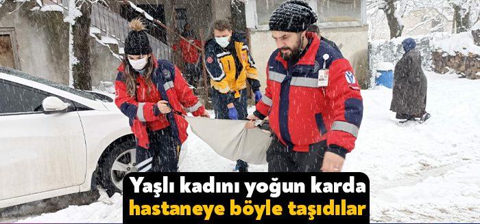112 acil ve UMKE ekipleri 85 yaşında rahatsızlanan bir kadına