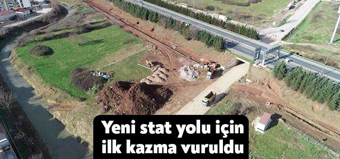 Kocaeli Büyükşehir Belediyesi tarafından Kocaeli Stadyumu bağlantı yolunda ilk kazma