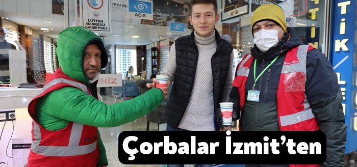 Soğuk kış günlerinde vatandaşını unutmayan İzmit Belediyesi, mobil çorba dağıtım