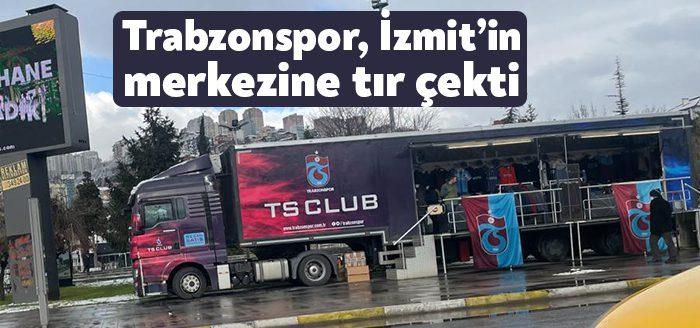 Süper Lig takımlarından Trabzonspor'un ürünlerini satan TS Clup'a ait tır,
