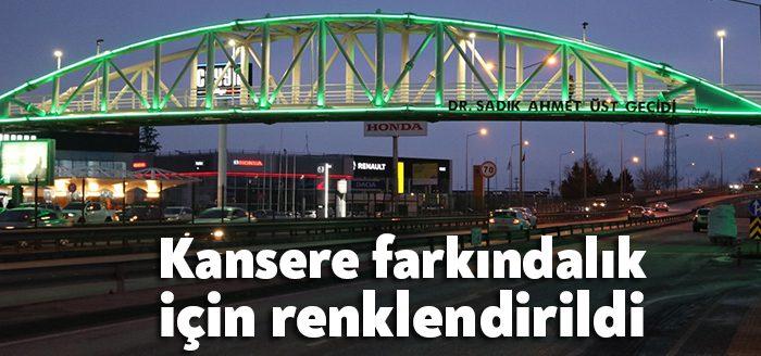 Kocaeli’de köprüler 1-31 Ocak Serviks Kanseri Farkındalık Ayı kapsamında yeşil