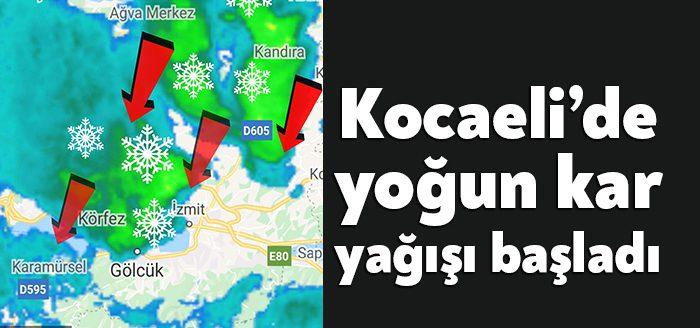 İzmit, Derince, Körfez ve batı yakasında kar yağışı etkisini gösteriyor.