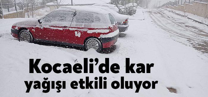  Kocaeli'nin yüksek kesimlerinde etkili olan kar yağışı, gece saatlerinden itibaren