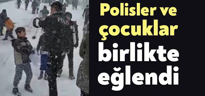 Kocaeli’de sokakta poşetle kayan çocuklara polis ekipleri de eşlik edince,