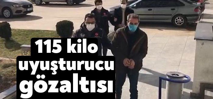  TEM Otoyolu Kocaeli geçişinde durdurulan araçta ele geçirilen 115 kilogram