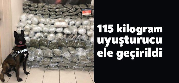 TEM Otoyolu Kocaeli geçişinde durdurulan araçta 115 kilogram uyuşturucu madde