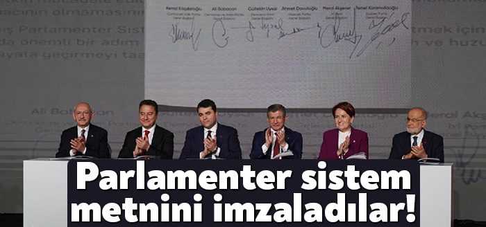 CHP, İYİ Parti, Saadet Partisi, Demokrat Parti, Gelecek Partisi ve