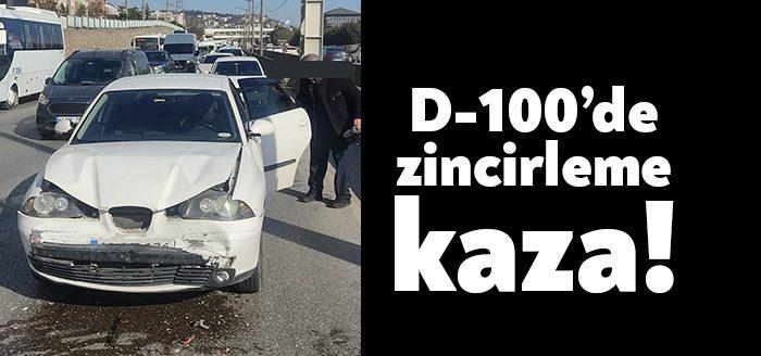 D-100 İstanbul istikameti İzmit İSU önünde zincirleme trafik kazası meydana