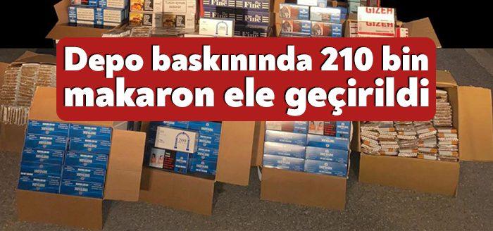 İzmit’te polis ekiplerince gerçekleştirilen operasyonda arama yapılan bir depoda 210