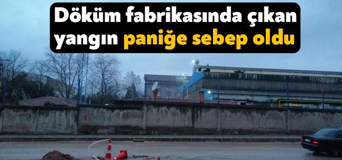 Kocaeli'de bulunan bir döküm fabrikasında kablolardan çıkan yangın paniğe sebep