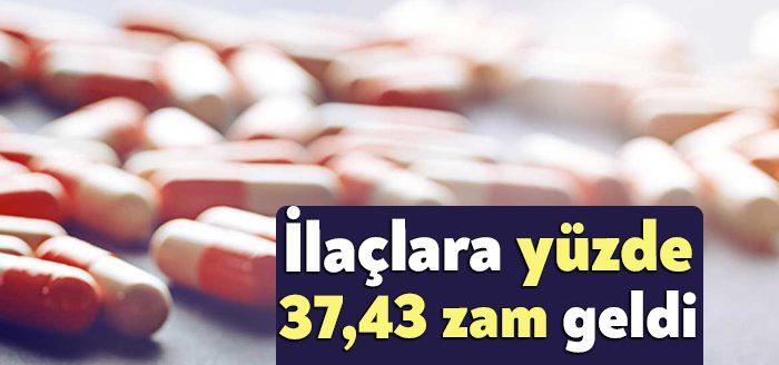 Tüm ilaçlara euro kuru güncellemesiyle yüzde 37,43 oranında zam geldi.