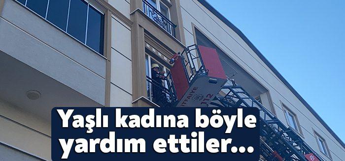 Kocaeli’nin Darıca ilçesinde evinde kilitli kalan yaşlı kadını kurtarmak için