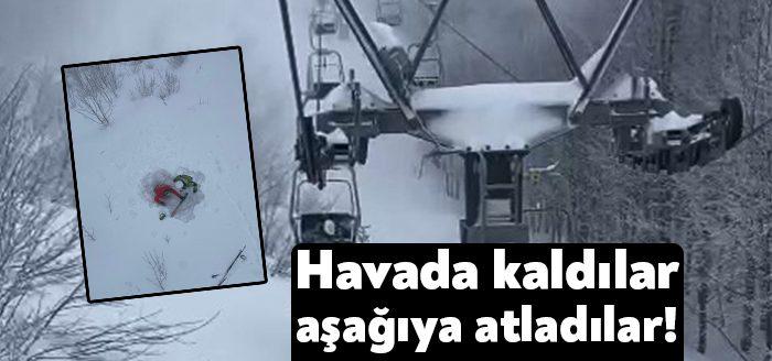 Kocaeli’nin önemli kayak merkezi olan Kartepe'de telesiyejin arıza yapması sebebiyle