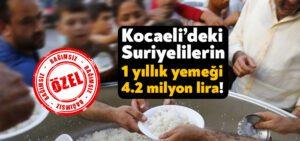 Kocaeli’deki Suriyelilerin 1 yıllık yemeği 4.2 milyon lira!