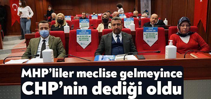 İzmit Belediye Meclisi’nde MHP’lilerin şubat ayı oturumuna MHP’liler katılmayınca Cumhur
