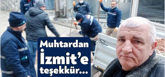 Bekirdere Mahalle Muhtarı Cihat Önen mahallede beton yol yama çalışması
