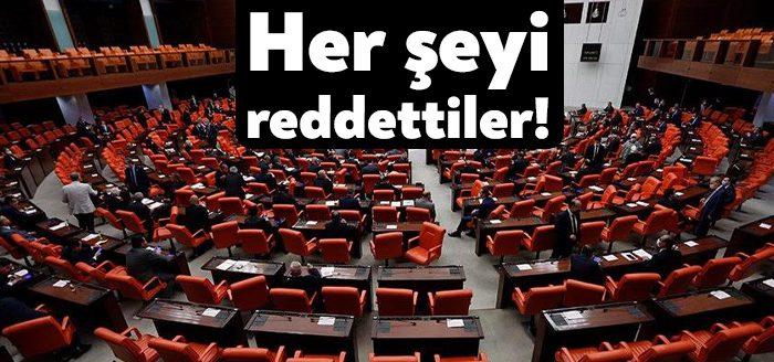 Mağduriyeti önleme ve karanlık ilişkileri aydınlatma talepleri AKP-MHP çoğunluğuna takıldı.