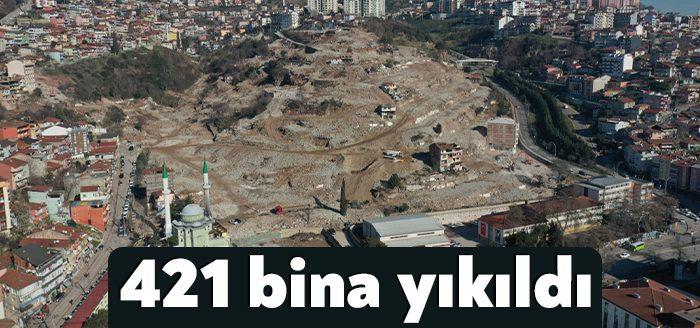 Cedit Kentsel Dönüşüm Projesi kapsamında yıkım işlemlerinde sona gelinirken, bölgede