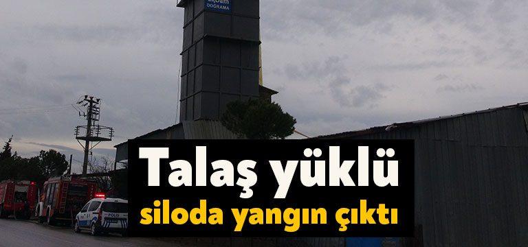 Kocaeli'de bulunan bir kereste doğrama fabrikasının talaş yüklü silosunda yangın