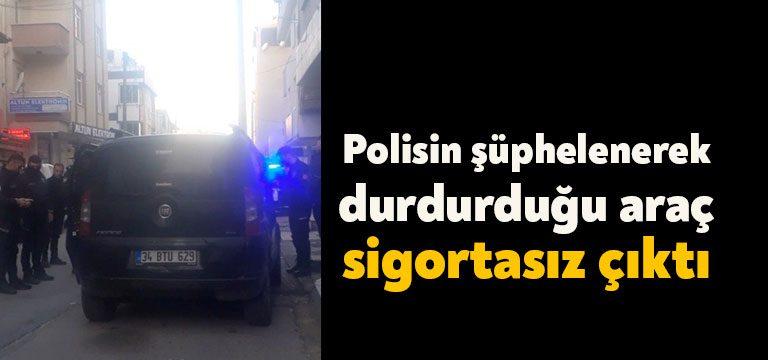 Kocaeli’nin Darıca ilçesinde polis ekiplerinin durumundan şüphelenerek durdurduğu hafif ticari