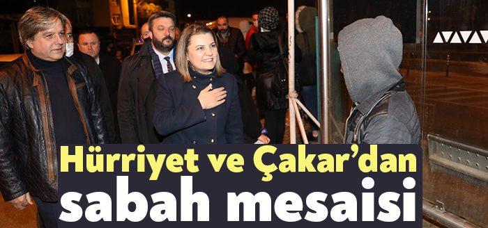 İzmit Belediye Başkanı Av. Fatma Kaplan Hürriyet, sabahın erken saatlerinde
