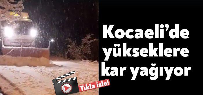 Kocaeli'de Kartepe, Gölcük Nuzhetiye ve Eriklitepe'de yoğun kar yağışı başladı.