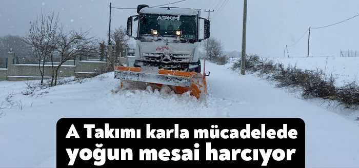 Kış mevsimine güçlü araç ve ekipmanlarla giren A Takımı ekipleri,