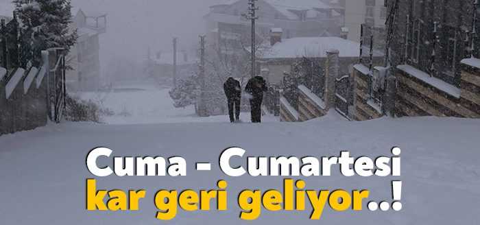 Meteoroloji'nin verilerine göre, Kocaeli'de tekrar kar yağışı bekleniyor. Cuma ve