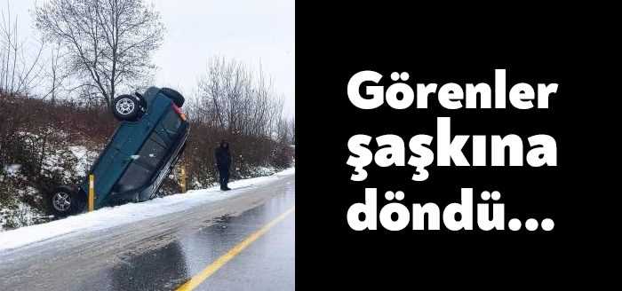 Kocaeli'nin Kandıra ilçesinde bir otomobil, sürücüsünün direksiyon hakimiyetini kaybetmesiyle yol