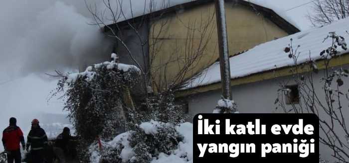 Kocaeli’nin Kartepe ilçesinde iki katlı evde çıkan yangın paniğe neden