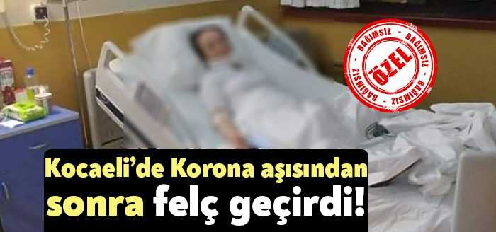 Kocaeli Devlet Hastanesi’nde Koronavirüs aşısı olan 41 yaşındaki Hatice Sivri,