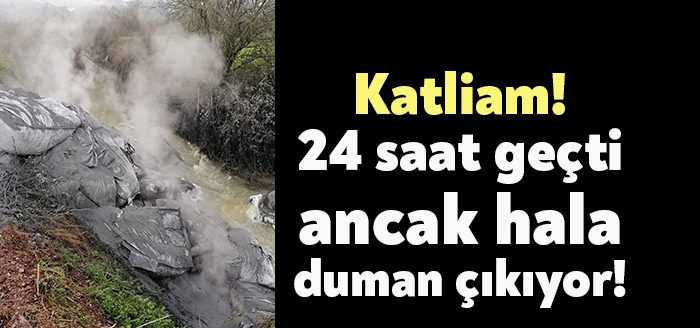 Kocaeli’de çuvallarla dereye atılan kimyasal malzemeler, temizlenmesine ve 24 saat