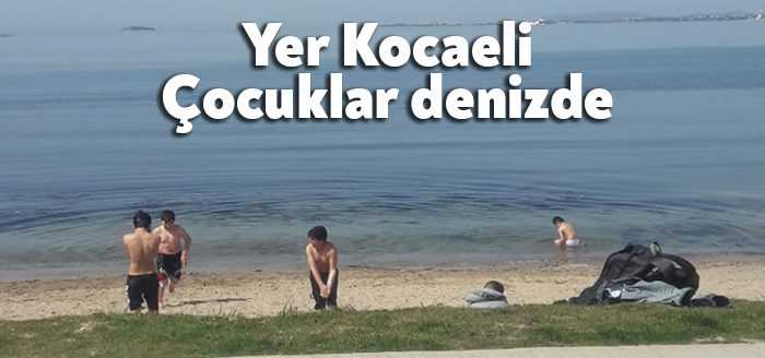 Kocaeli'de havalar ısınıyor. Darıca'da güneşli havayı fırsat bilen çocuklar denize