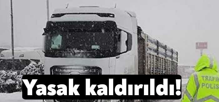 Kocaeli Valiliği, Kocaeli’de tır ve kamyonlara uygulanan kısıtlama kaldırıldığını duyurdu.
