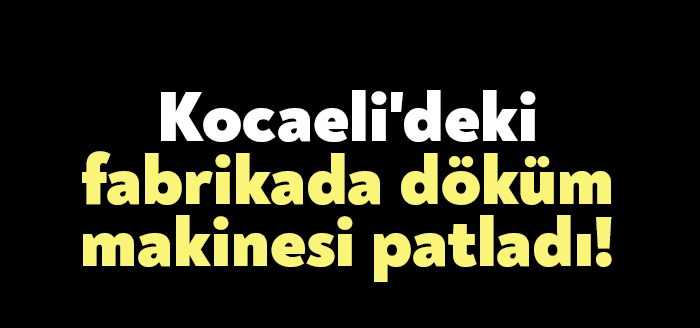 Kocaeli’nin Çayırova ilçesinde bir fabrikanın içindeki döküm makinesinin patlaması neticesinde
