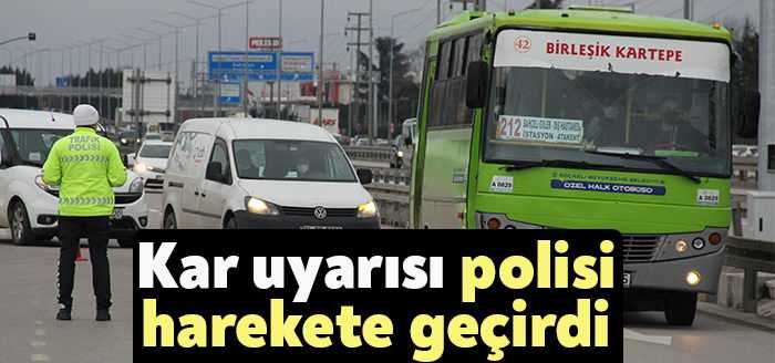 Kocaeli'de etkili olması beklenen yoğun kar yağışı uyarısının ardından polis